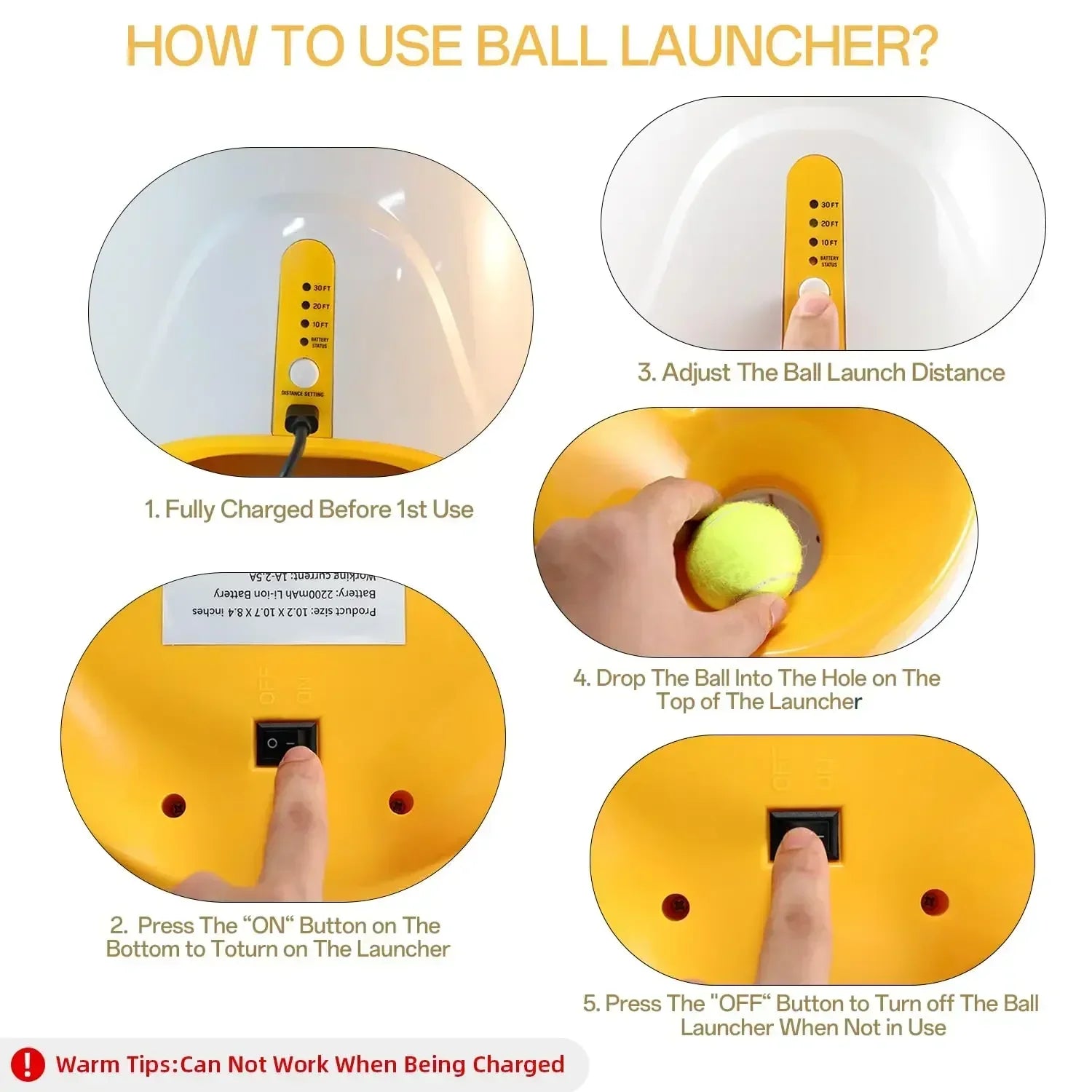 Juguete lanzador de pelotas para perros Productos para mascotas Juguetes para perros Mantener la salud de la mascota Lanzamiento automático 3 configuraciones de distancias Para jugar en interiores y exteriores