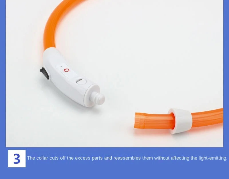 Collar luminoso recargable por USB, ajustable, con luz LED brillante, para perros grandes y pequeños, con luz nocturna y arnés de seguridad para mascotas.