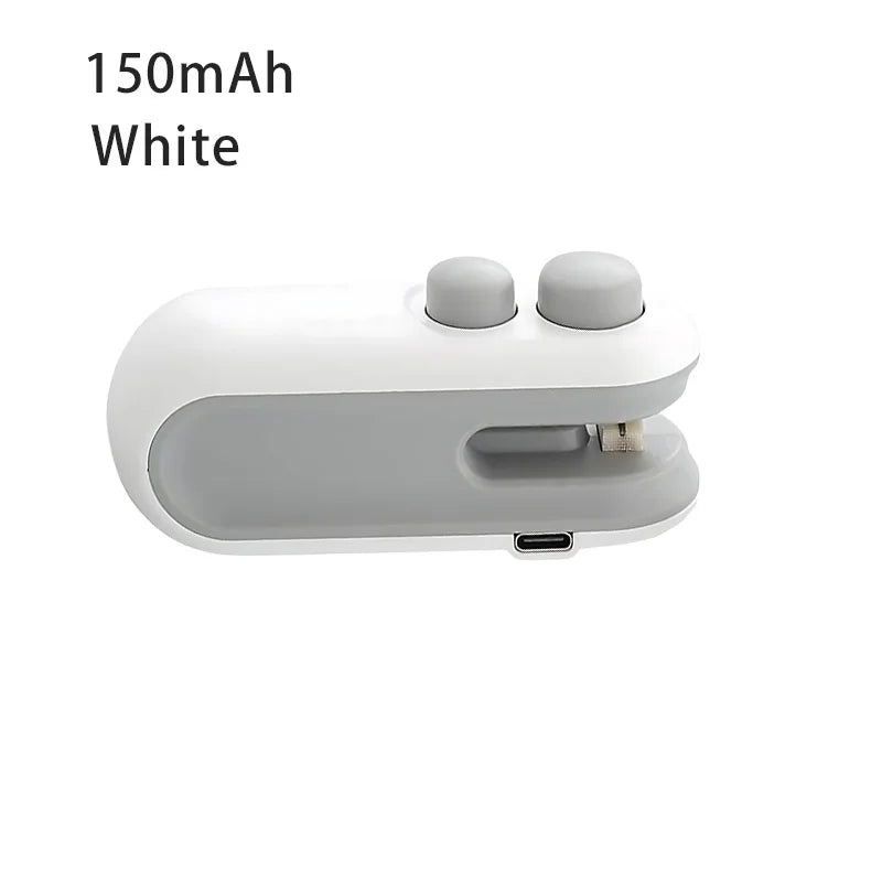 Mini selladora portátil 2 en 1, máquina de sellado de bolsas por calor, recargable por USB, para almacenamiento de alimentos, con clip de sellado, para embalaje.