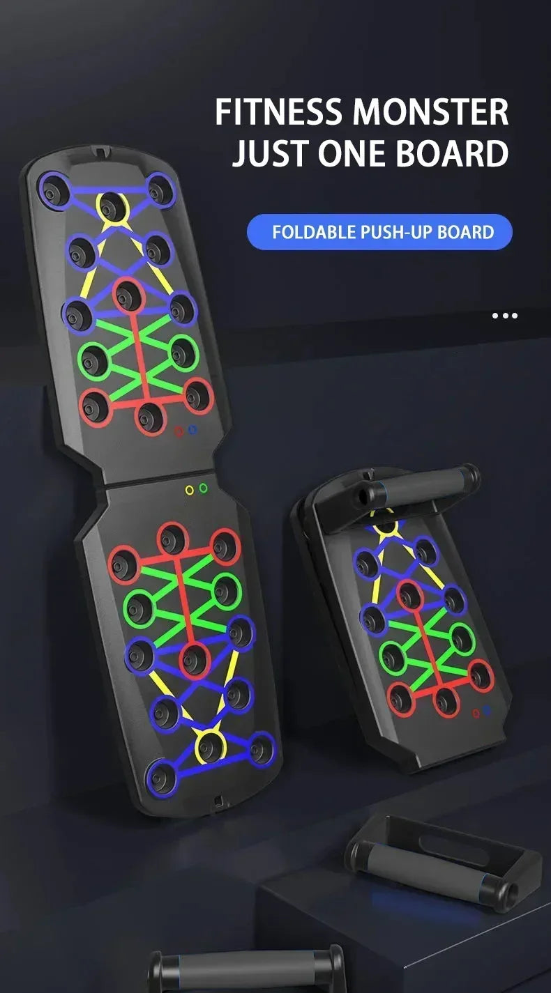 Tabla de flexiones portátil multifuncional de regalo con asas, equipo de fitness plegable para entrenamiento de pecho, abdomen, brazos y espalda.