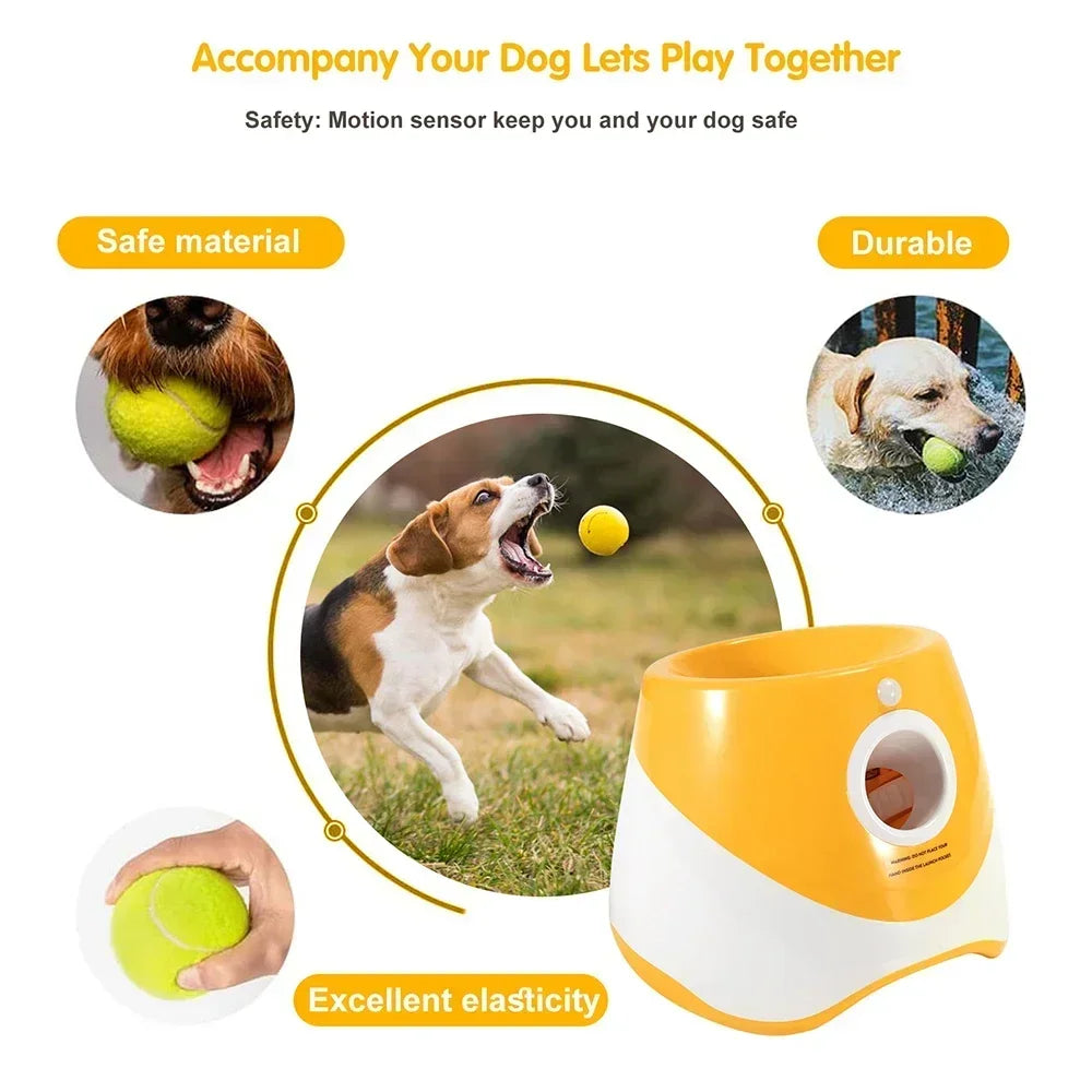 Juguete lanzador de pelotas para perros Productos para mascotas Juguetes para perros Mantener la salud de la mascota Lanzamiento automático 3 configuraciones de distancias Para jugar en interiores y exteriores