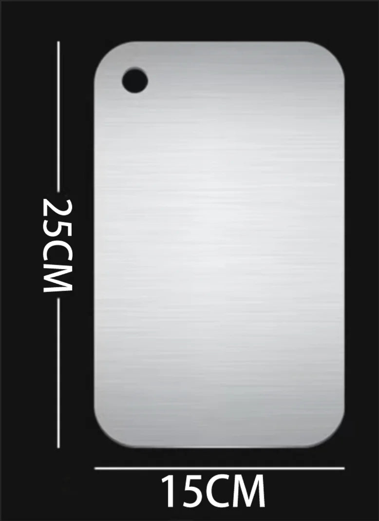 Tabla de cortar de titanio para cocina, de acero inoxidable 304, gruesa, de doble cara, de grado alimenticio, portátil, para picar carne y frutas.