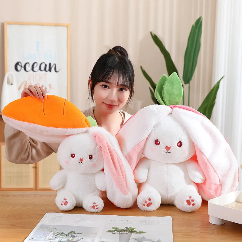 Peluche de conejo de zanahoria y fresa