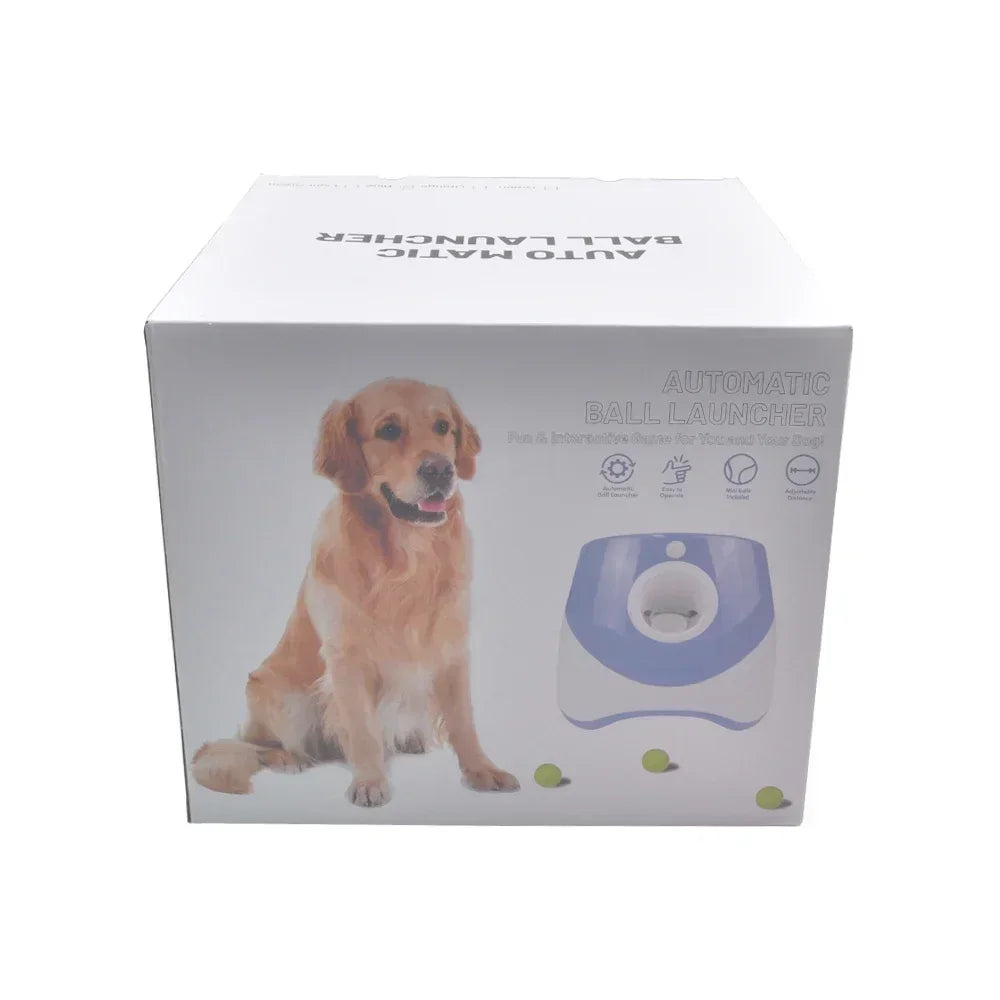 Juguete lanzador de pelotas para perros Productos para mascotas Juguetes para perros Mantener la salud de la mascota Lanzamiento automático 3 configuraciones de distancias Para jugar en interiores y exteriores