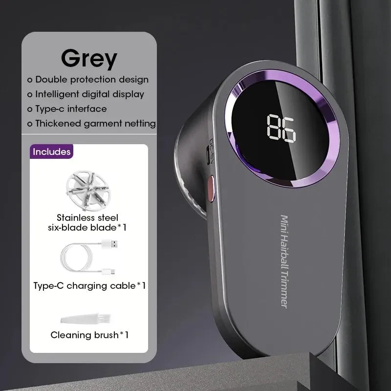 Quitapelusas para ropa, LED, digital, eléctrico, recargable por USB, para suéteres