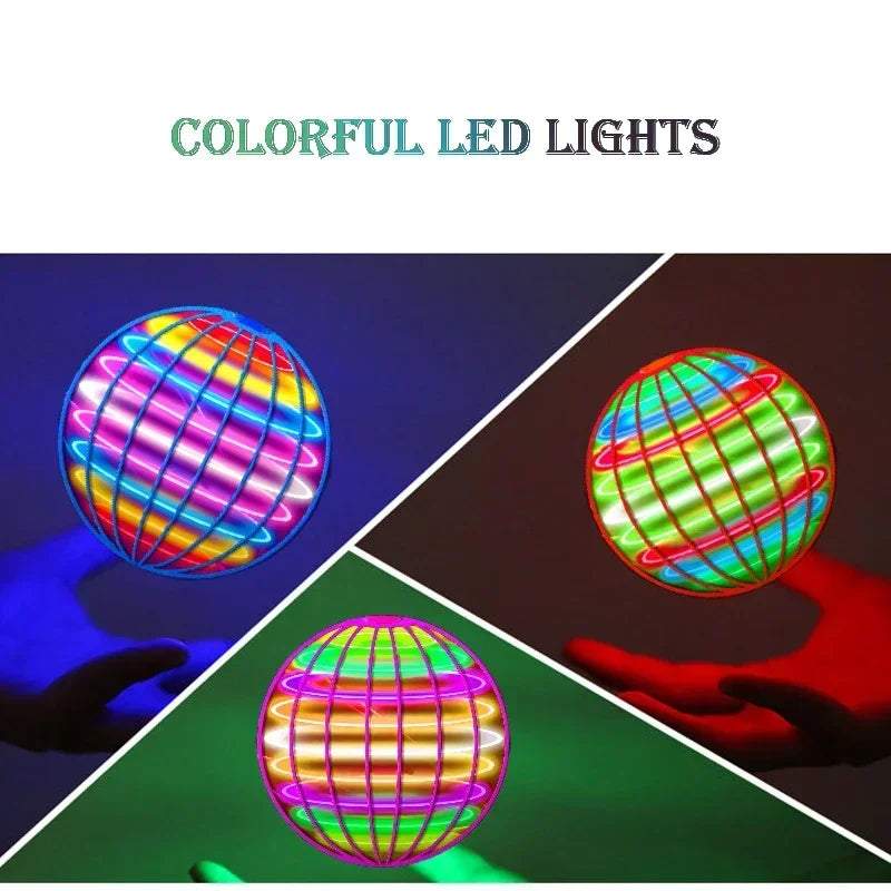 Flying Ball Boomerang Flyorb Magic With LED Lights Drone Hover Ball Fly Nova Orb Flying Spinner Fidget Toys Children Family Gif
