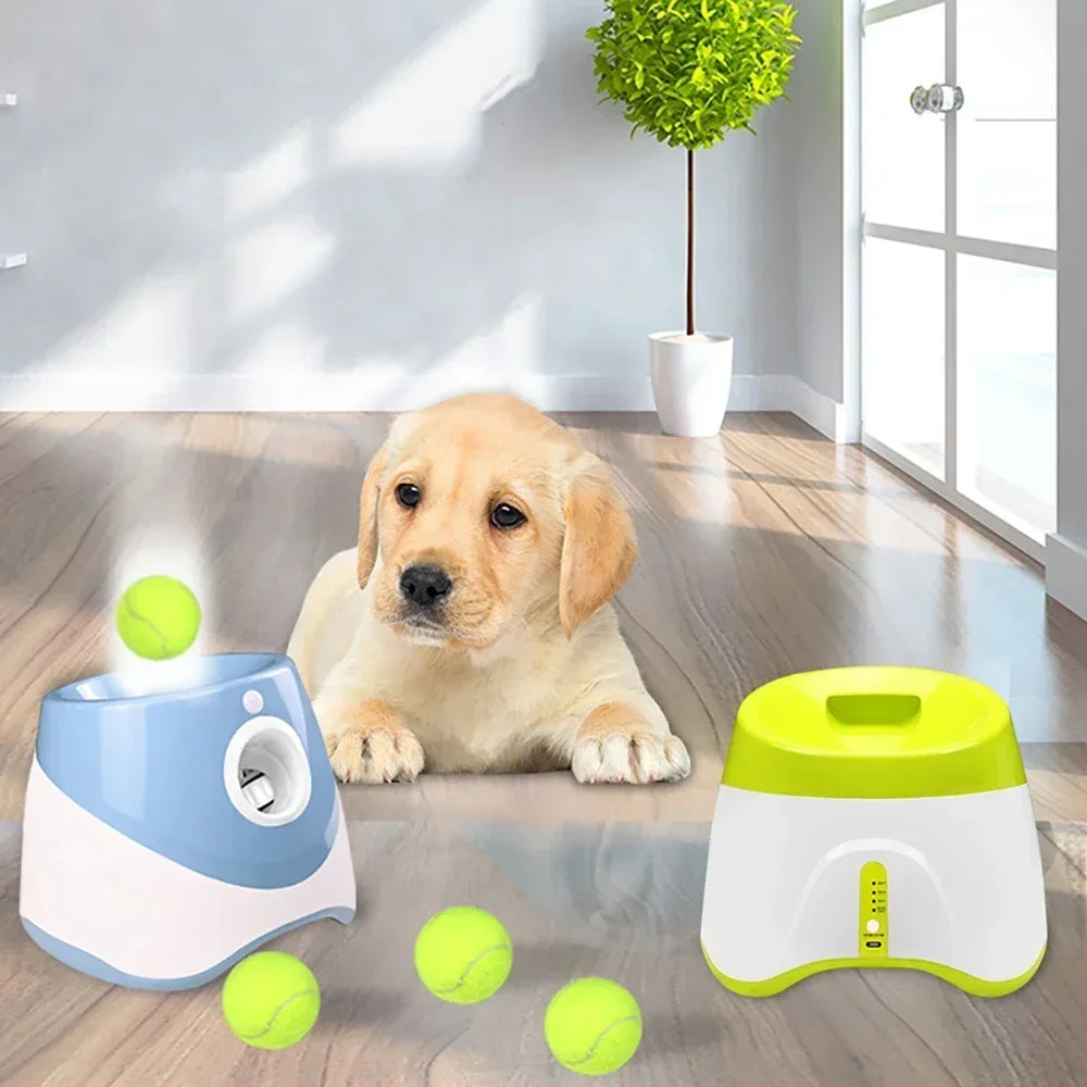 Juguete lanzador de pelotas para perros Productos para mascotas Juguetes para perros Mantener la salud de la mascota Lanzamiento automático 3 configuraciones de distancias Para jugar en interiores y exteriores