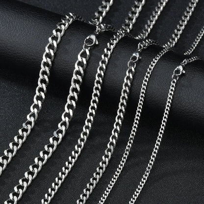 Curb Cuban Necklaces For Men Women Black Gold Color