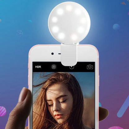 Universal Selfie Lamp Mobile Phone Lens Portable Flash Ring Luminous Ring Clip Light LED Selfie Light Makeup Lightings