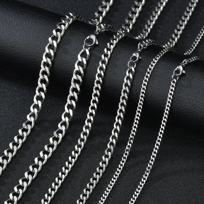 Curb Cuban Necklaces For Men Women Black Gold Color
