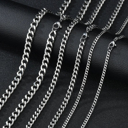 Curb Cuban Necklaces For Men Women Black Gold Color