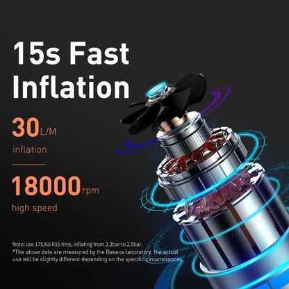 Mini compresor de aire para coche Baseus de 12 V y 150 PSI