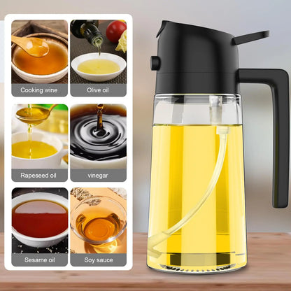 Botella pulverizadora de aceite de cocina, pulverizador de aceite de oliva para cocinar, 200/300/500 ml, botella pulverizadora neumática, dispensador de aceite en aerosol para barbacoa y fitness.