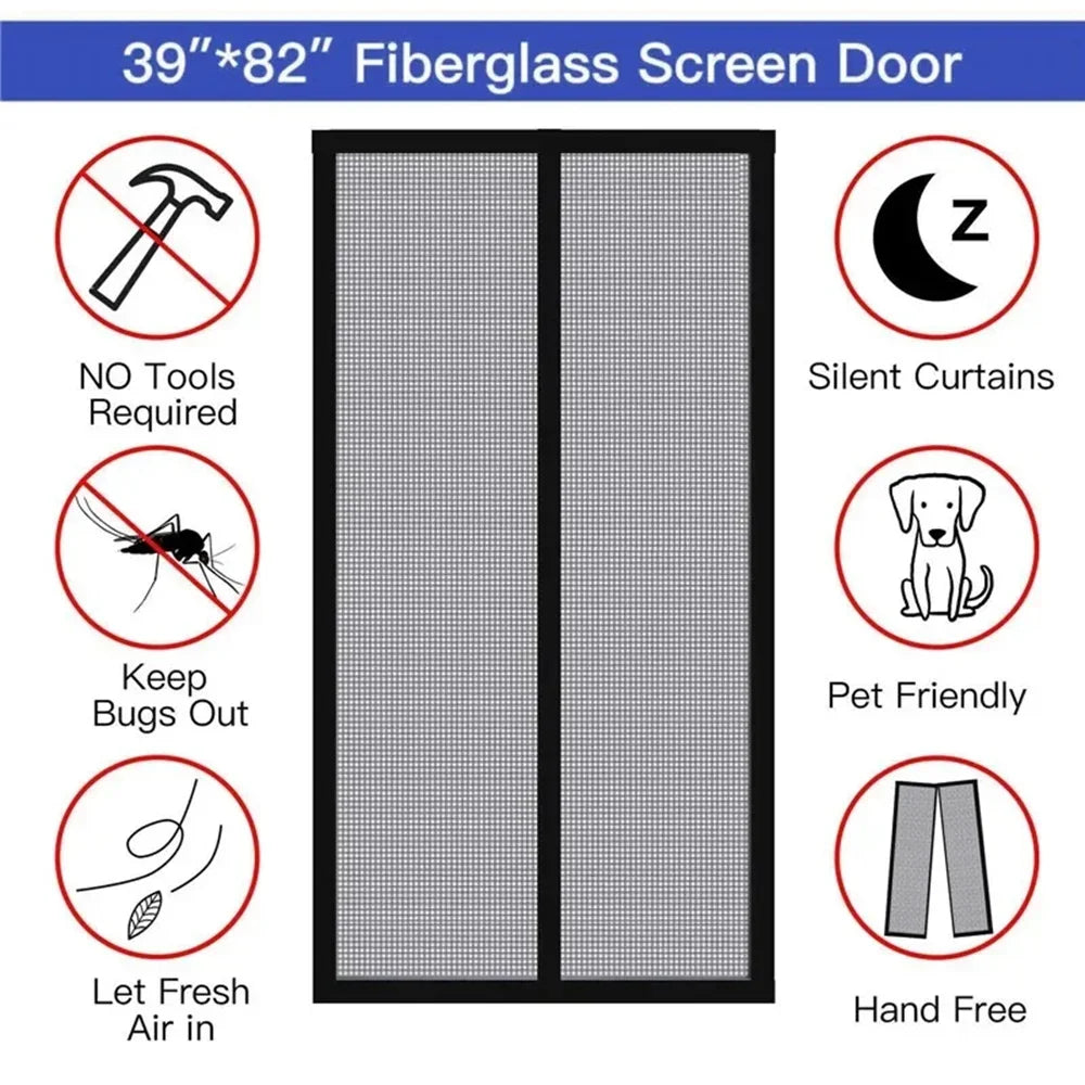 Anti Mosquito Fly Curtains For Doors Screen Magnetic Mosquito Net Door Window Automatic Closing Mesh For Kitchen Living Room