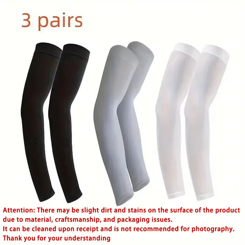 3 Pair of Breathable Sun Protection Sleeves - Breathable &amp; UV Protective Gear for Sports, Driving, &amp; Outdoor Adventures