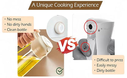 Botella pulverizadora de aceite de cocina, pulverizador de aceite de oliva para cocinar, 200/300/500 ml, botella pulverizadora neumática, dispensador de aceite en aerosol para barbacoa y fitness.