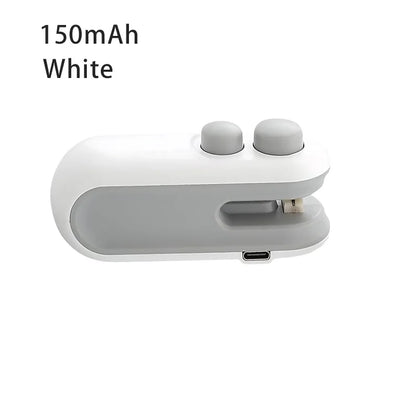 Mini selladora portátil 2 en 1, máquina de sellado de bolsas por calor, recargable por USB, para almacenamiento de alimentos, con clip de sellado, para embalaje.