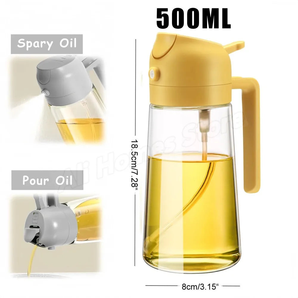 Botella pulverizadora de aceite de cocina, pulverizador de aceite de oliva para cocinar, 200/300/500 ml, botella pulverizadora neumática, dispensador de aceite en aerosol para barbacoa y fitness.