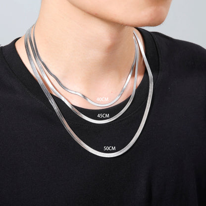 SSnake Chain Necklace for Women Men Gold Color Jewelry Gift Hot