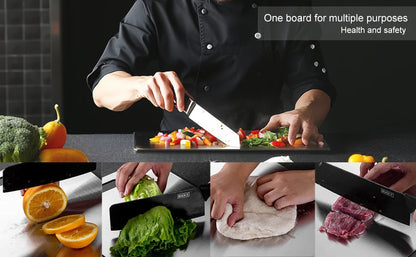 Tabla de cortar de titanio para cocina, de acero inoxidable 304, gruesa, de doble cara, de grado alimenticio, portátil, para picar carne y frutas.