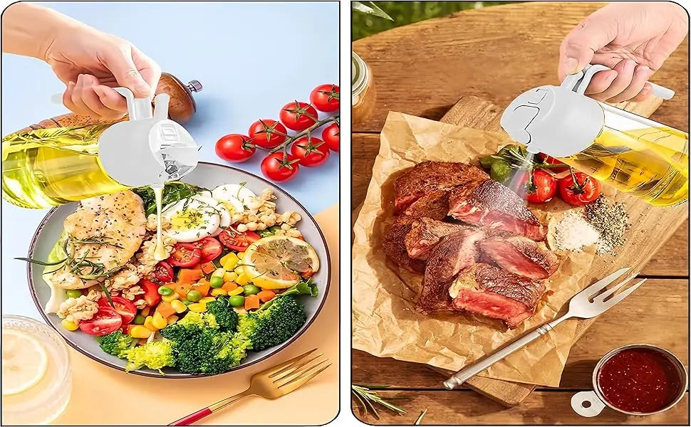 Botella pulverizadora de aceite de cocina, pulverizador de aceite de oliva para cocinar, 200/300/500 ml, botella pulverizadora neumática, dispensador de aceite en aerosol para barbacoa y fitness.