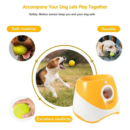Juguete lanzador de pelotas para perros Productos para mascotas Juguetes para perros Mantener la salud de la mascota Lanzamiento automático 3 configuraciones de distancias Para jugar en interiores y exteriores