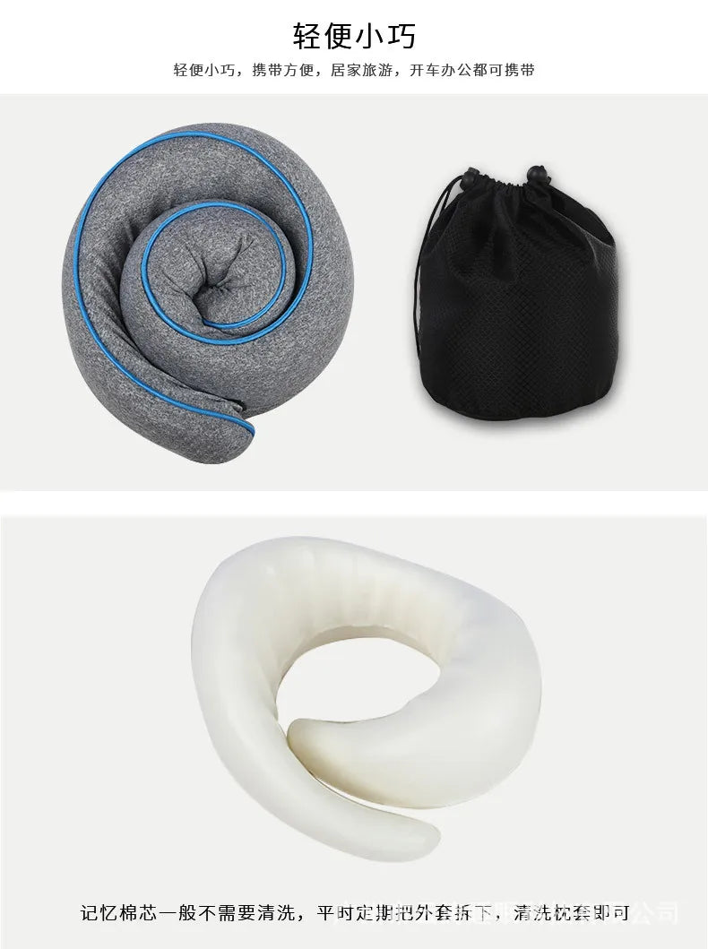 Almohada de viaje para el cuello con espuma viscoelástica en forma de U