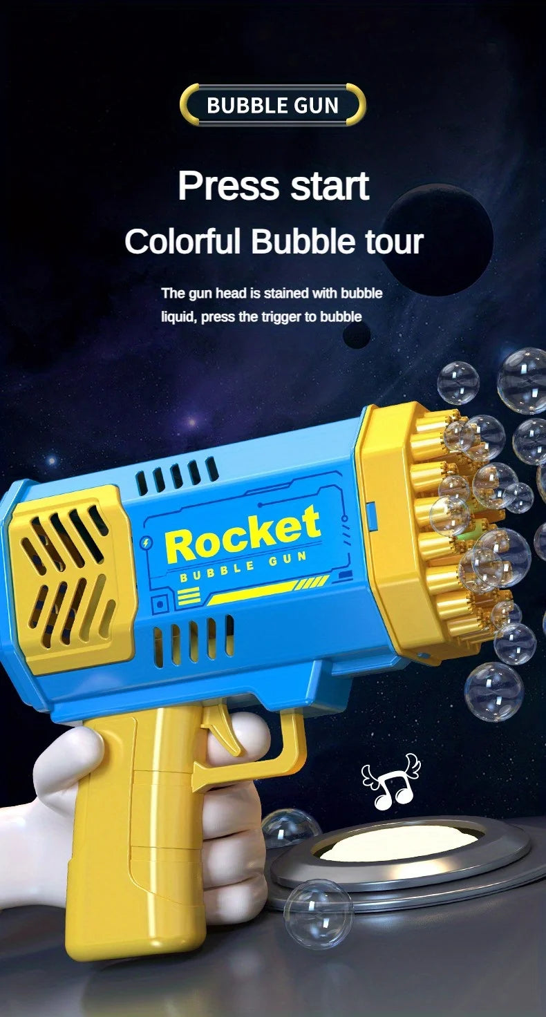 Pistola de burbujas automática eléctrica con luz LED