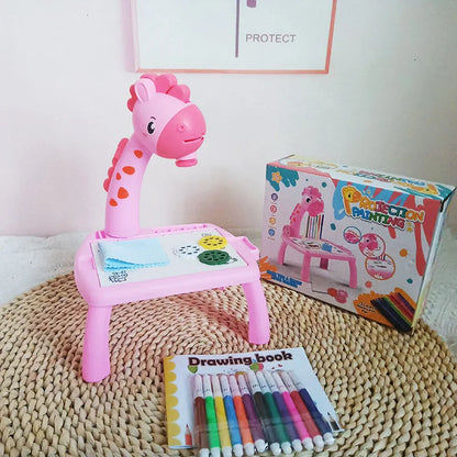 Mesa de dibujo con proyector LED para niños