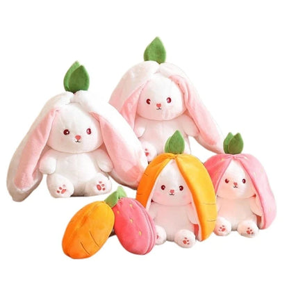 Peluche de conejo de zanahoria y fresa