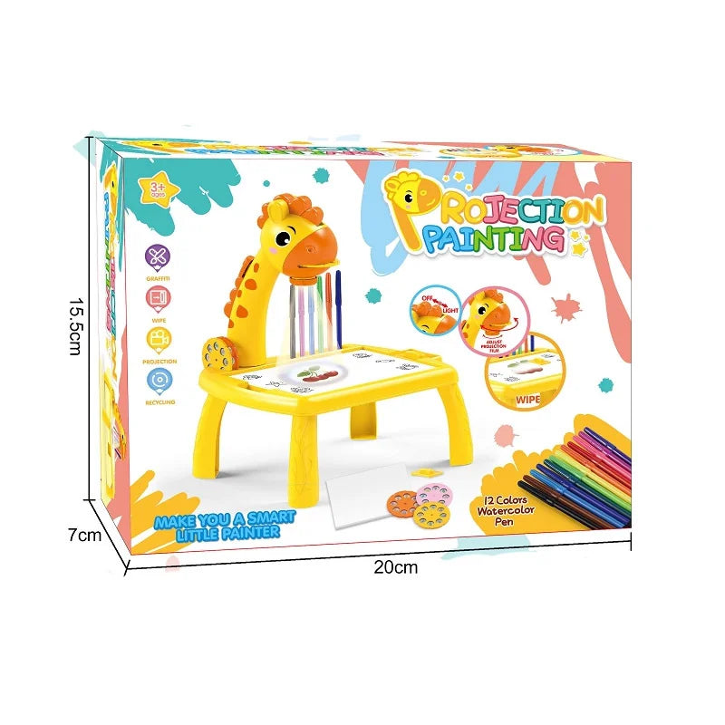 Mesa de dibujo con proyector LED para niños