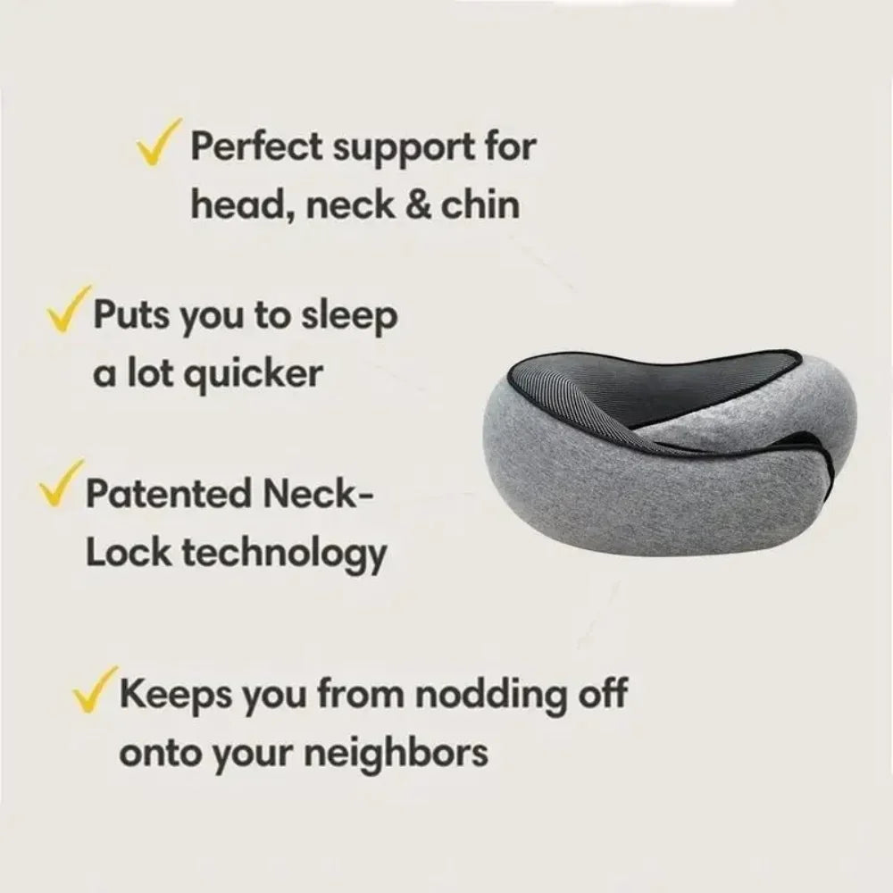Almohada de viaje para el cuello con espuma viscoelástica en forma de U