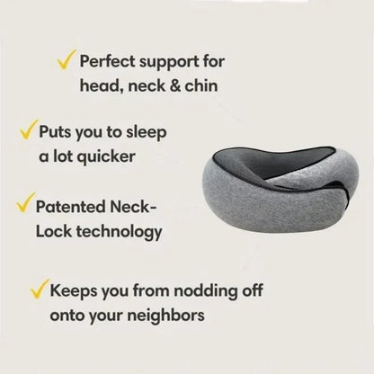 Almohada de viaje para el cuello con espuma viscoelástica en forma de U