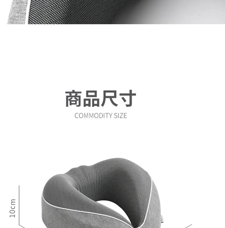 Almohada de viaje para el cuello con espuma viscoelástica en forma de U