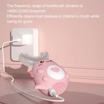 Cepillo de dientes eléctrico sónico en forma de U para niños