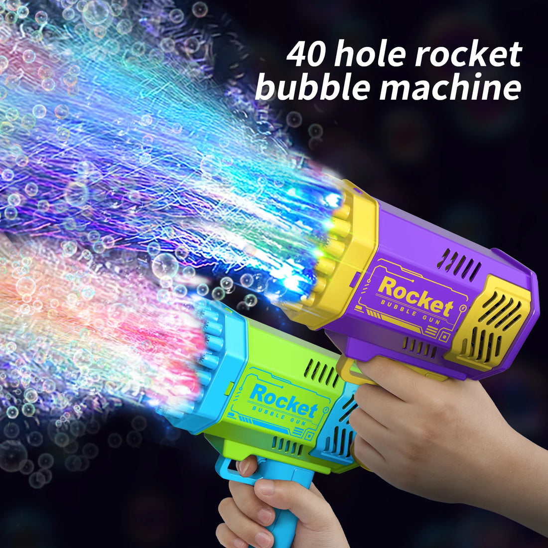 Pistola de burbujas automática eléctrica con luz LED