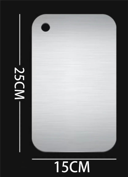 Tabla de cortar de titanio para cocina, de acero inoxidable 304, gruesa, de doble cara, de grado alimenticio, portátil, para picar carne y frutas.