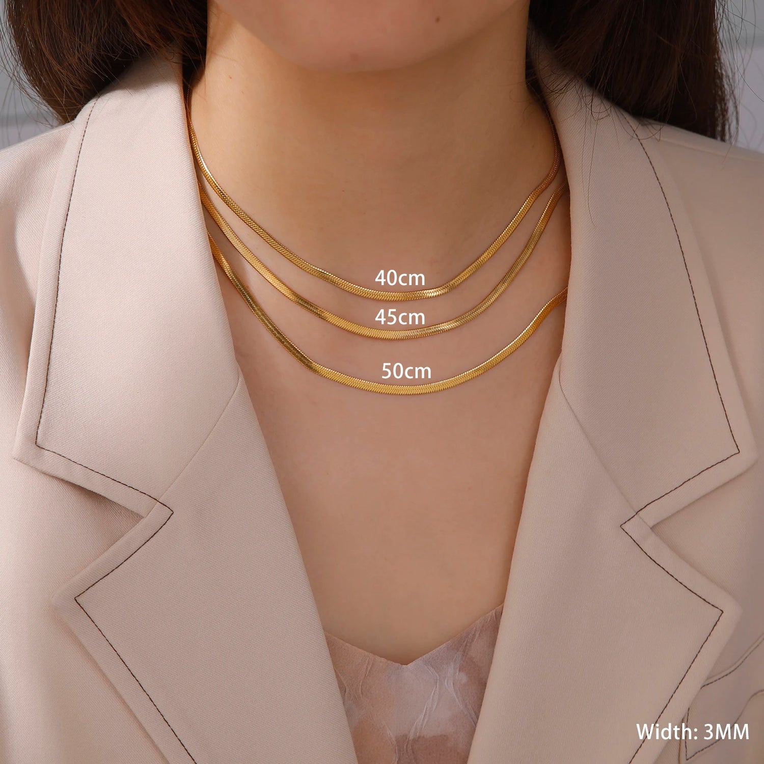 SSnake Chain Necklace for Women Men Gold Color Jewelry Gift Hot