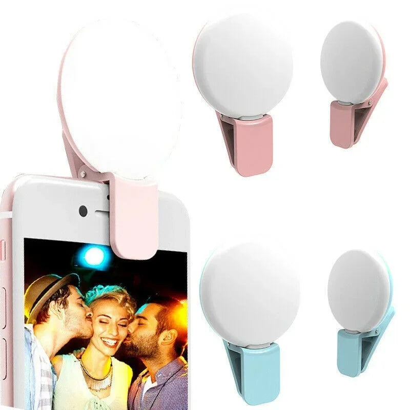 Universal Selfie Lamp Mobile Phone Lens Portable Flash Ring Luminous Ring Clip Light LED Selfie Light Makeup Lightings