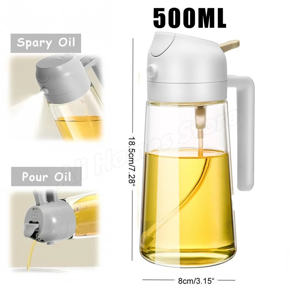 Botella pulverizadora de aceite de cocina, pulverizador de aceite de oliva para cocinar, 200/300/500 ml, botella pulverizadora neumática, dispensador de aceite en aerosol para barbacoa y fitness.