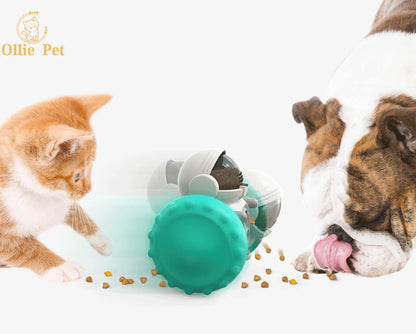 Juguete interactivo para perros, robot de vaso, comedero de comida lenta, dispensador de golosinas para cachorros y gatos, suministros para perros, entrenamiento intelectual.