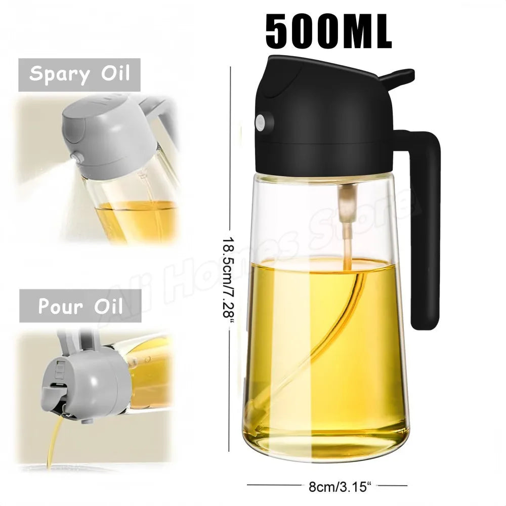 Botella pulverizadora de aceite de cocina, pulverizador de aceite de oliva para cocinar, 200/300/500 ml, botella pulverizadora neumática, dispensador de aceite en aerosol para barbacoa y fitness.