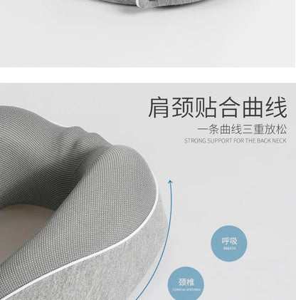 Almohada de viaje para el cuello con espuma viscoelástica en forma de U