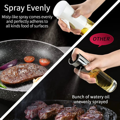 Botella pulverizadora de aceite de cocina, pulverizador de aceite de oliva para cocinar, 200/300/500 ml, botella pulverizadora neumática, dispensador de aceite en aerosol para barbacoa y fitness.