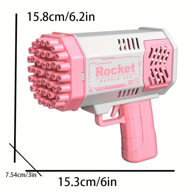 Pistola de burbujas automática eléctrica con luz LED