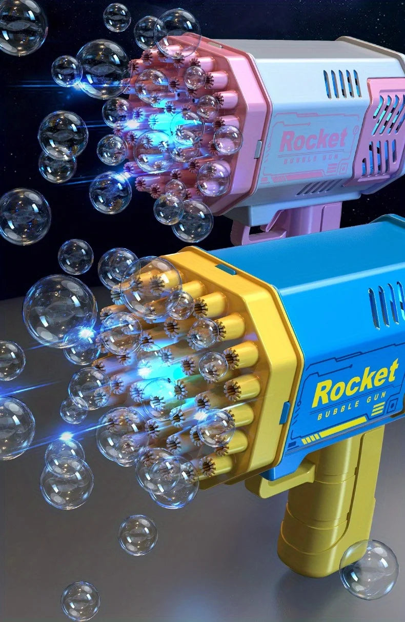 Pistola de burbujas automática eléctrica con luz LED