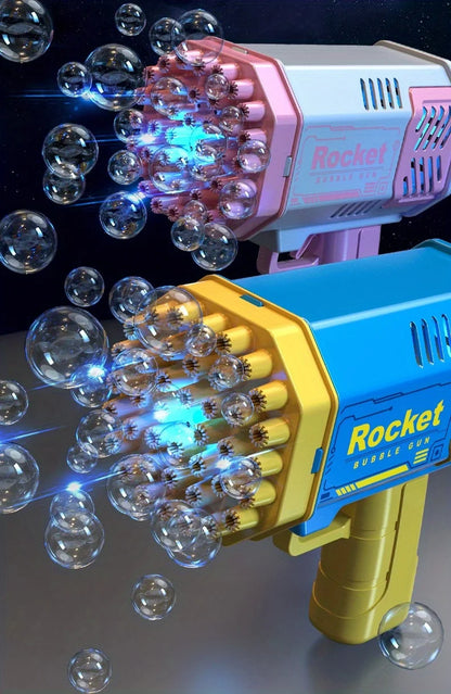 Pistola de burbujas automática eléctrica con luz LED