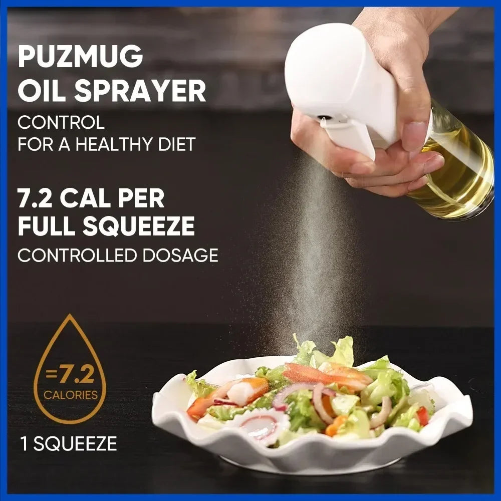 Botella pulverizadora de aceite de cocina, pulverizador de aceite de oliva para cocinar, 200/300/500 ml, botella pulverizadora neumática, dispensador de aceite en aerosol para barbacoa y fitness.