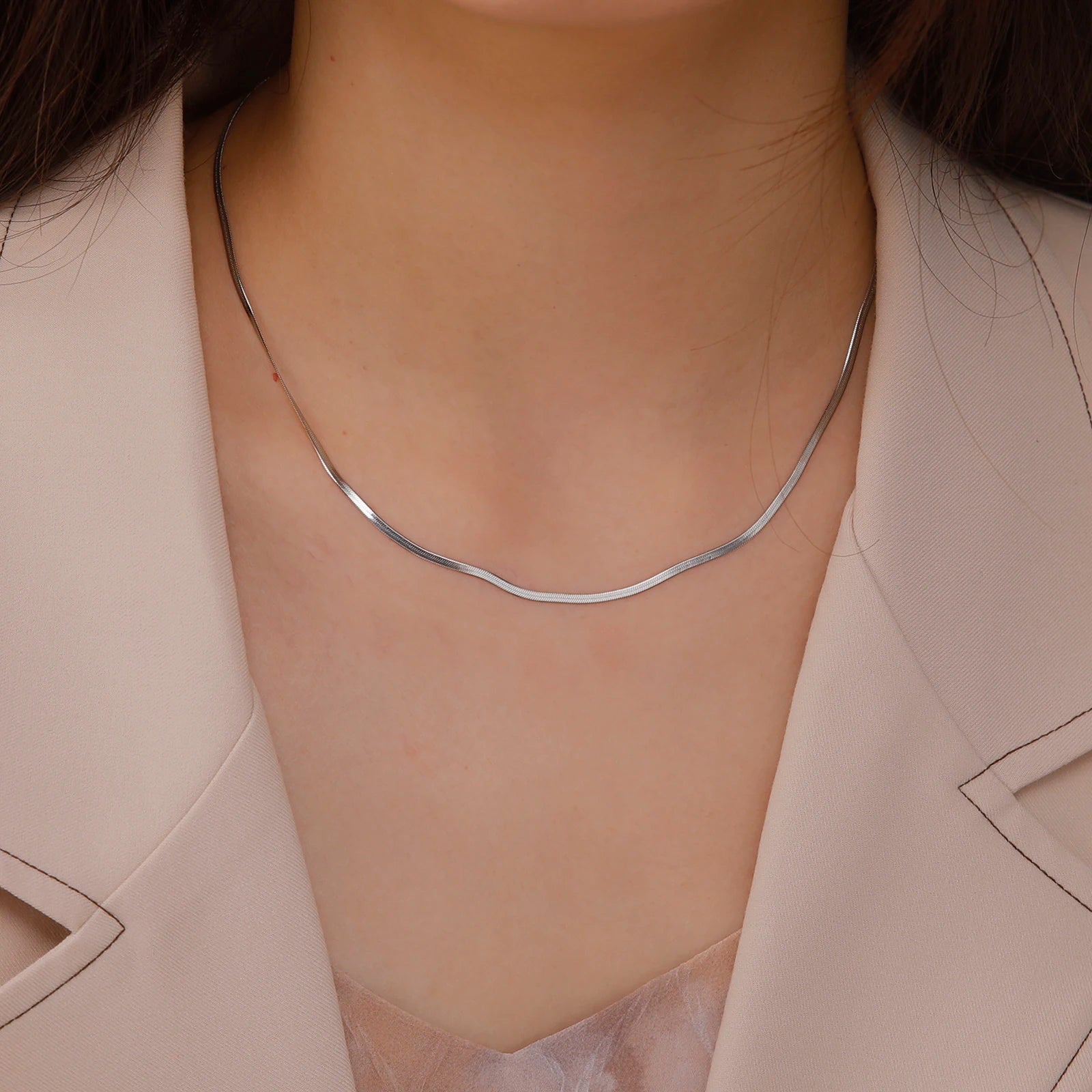 SSnake Chain Necklace for Women Men Gold Color Jewelry Gift Hot