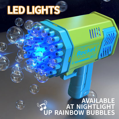 Pistola de burbujas automática eléctrica con luz LED